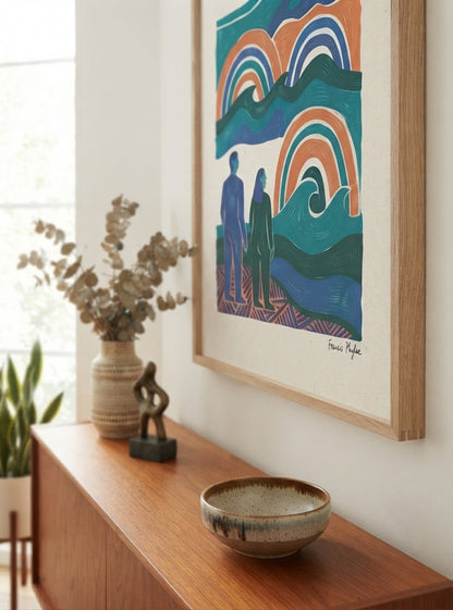 The Quiet Horizon | Mid Century Modern Coastal Wall Art