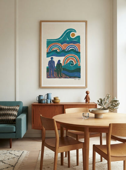 The Quiet Horizon | Mid Century Modern Coastal Wall Art