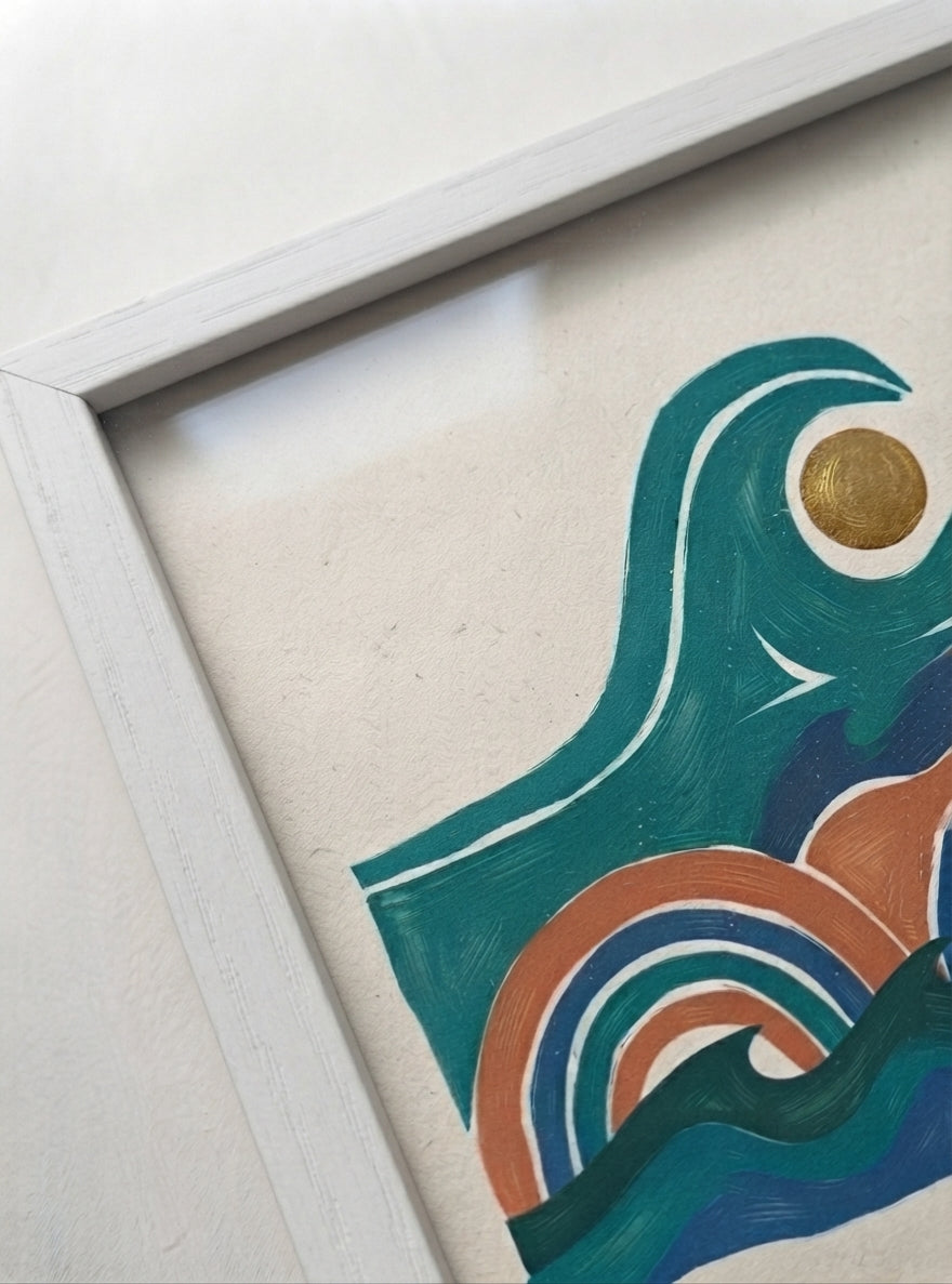 The Quiet Horizon | Mid Century Modern Coastal Wall Art