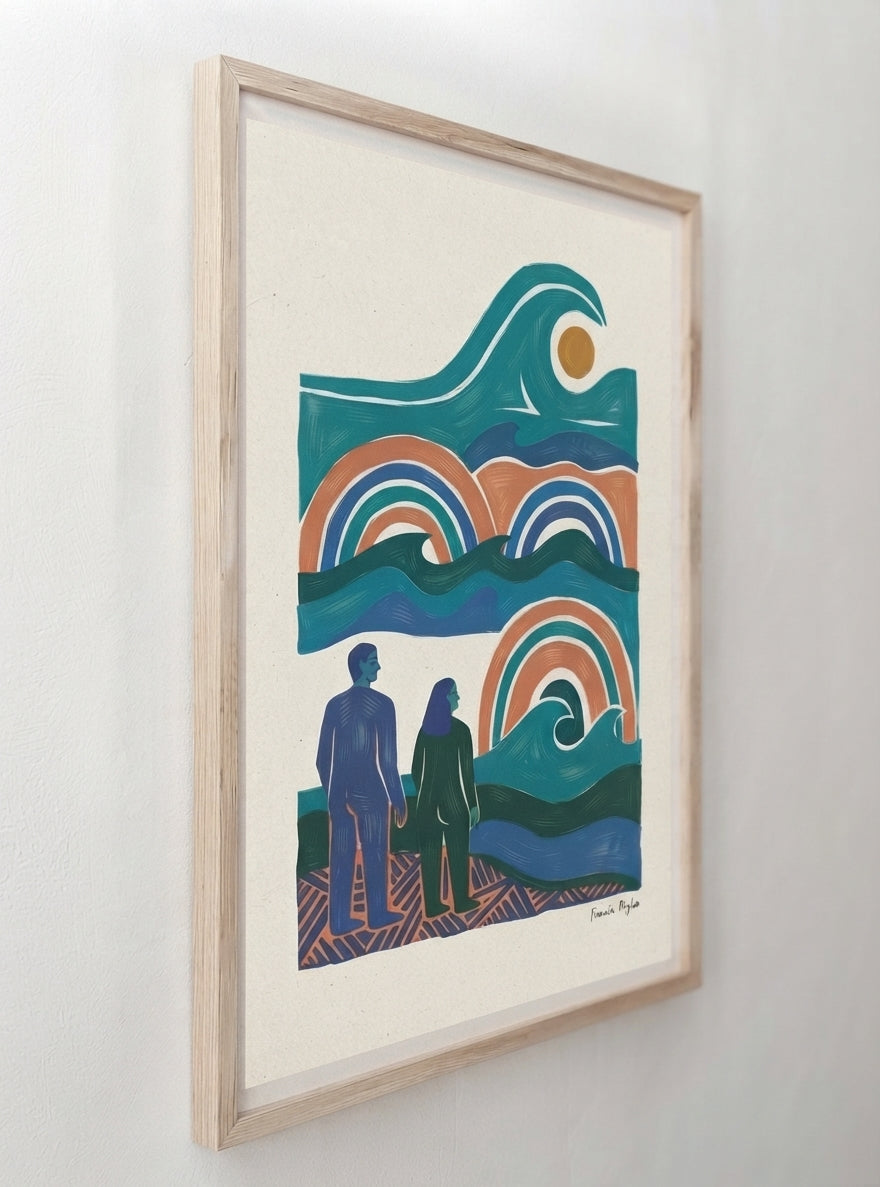 The Quiet Horizon | Mid Century Modern Coastal Wall Art