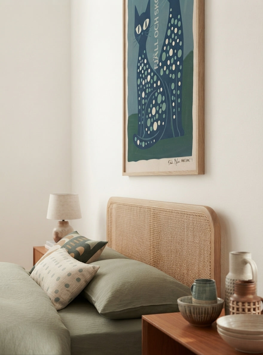 FJJALL OCH SKOC | Mid Century Modern Cat Art Print
