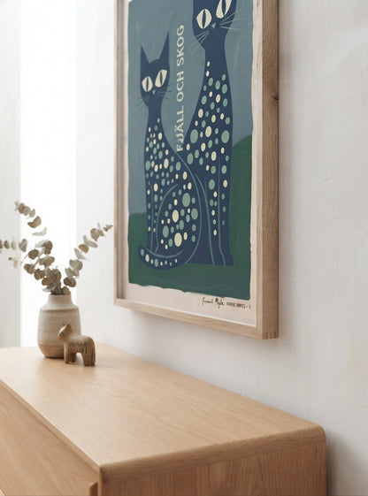 FJJALL OCH SKOC | Mid Century Modern Cat Art Print
