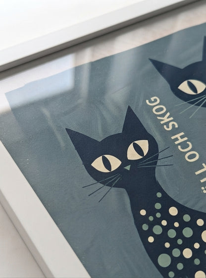 FJJALL OCH SKOC | Mid Century Modern Cat Art Print