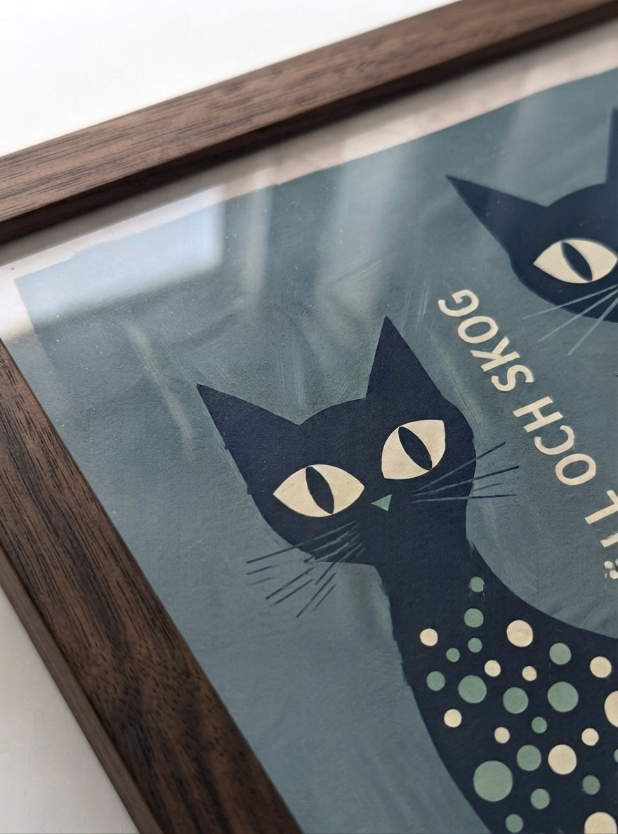 FJJALL OCH SKOC | Mid Century Modern Cat Art Print