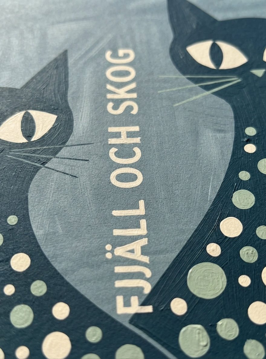 FJJALL OCH SKOC | Mid Century Modern Cat Art Print