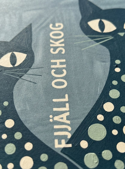 FJJALL OCH SKOC | Mid Century Modern Cat Art Print