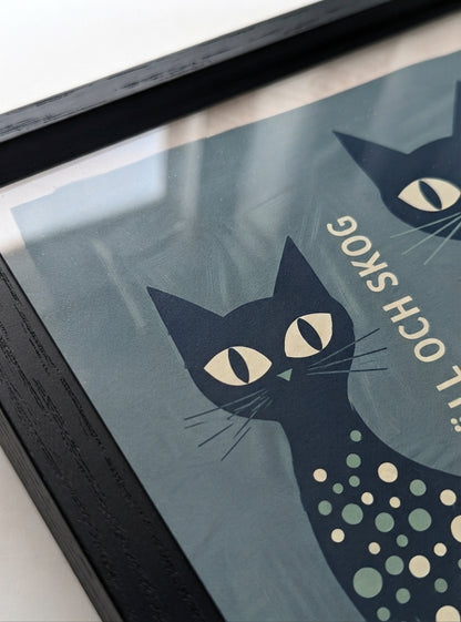FJJALL OCH SKOC | Mid Century Modern Cat Art Print
