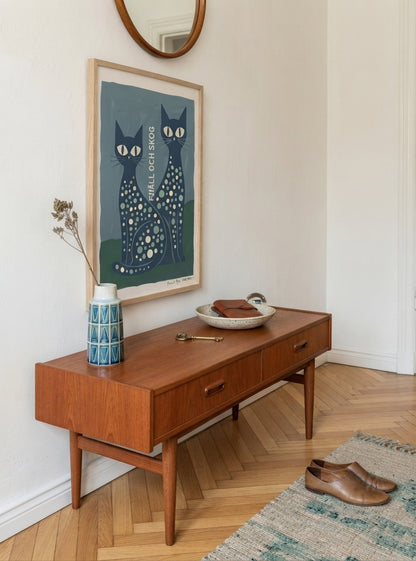 FJJALL OCH SKOC | Mid Century Modern Cat Art Print