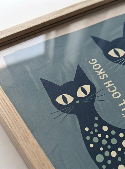 FJJALL OCH SKOC | Mid Century Modern Cat Art Print