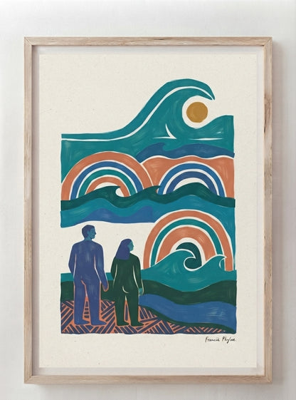 The Quiet Horizon | Mid Century Modern Coastal Wall Art