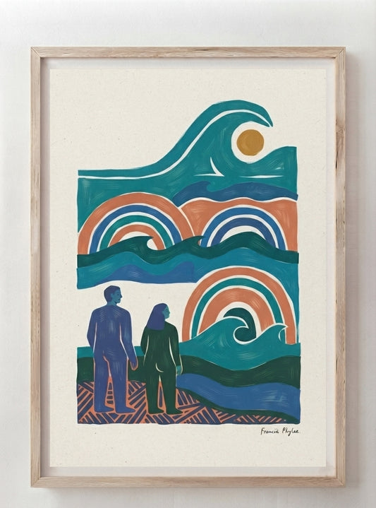 The Quiet Horizon | Mid Century Modern Coastal Wall Art