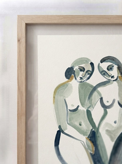 Quiet Figures | Minimalist Female Form Watercolor Art Print
