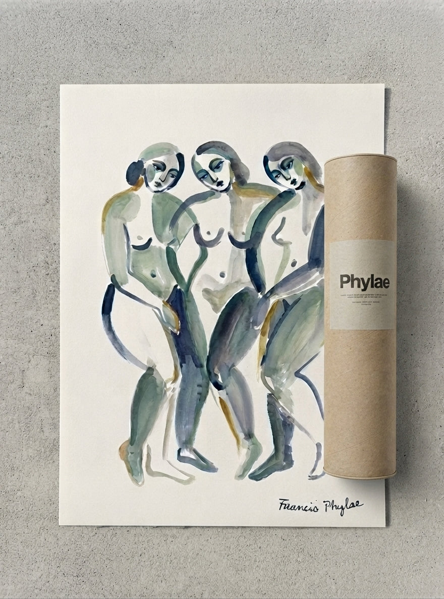 Quiet Figures | Minimalist Female Form Watercolor Art Print