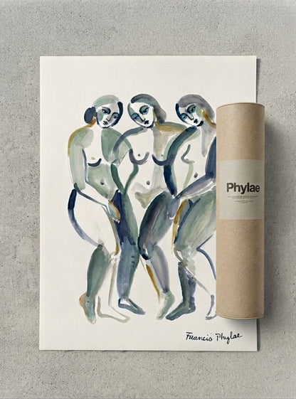 Quiet Figures | Minimalist Female Form Watercolor Art Print