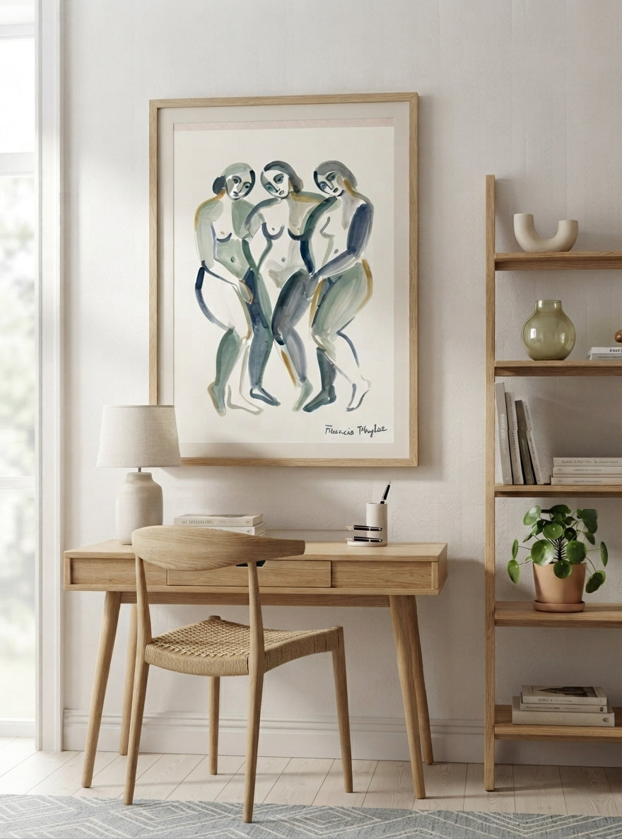 Quiet Figures | Minimalist Female Form Watercolor Art Print