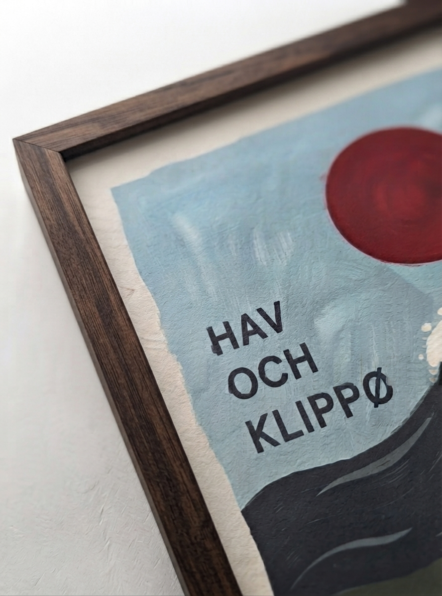 HAV OCH KLIPPØ | Minimalist Scandinavian Cliff and Ocean Art Print