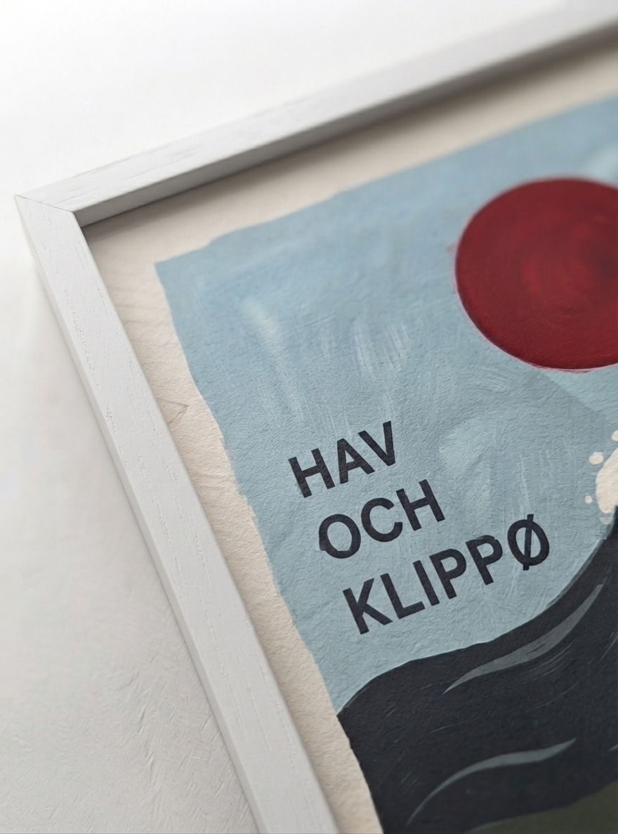 HAV OCH KLIPPØ | Minimalist Scandinavian Cliff and Ocean Art Print