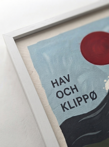 HAV OCH KLIPPØ | Minimalist Scandinavian Cliff and Ocean Art Print