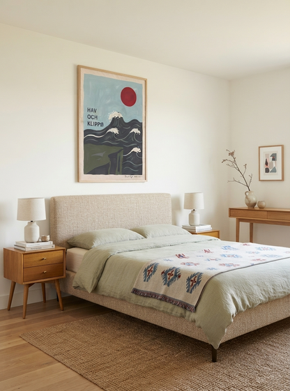 HAV OCH KLIPPØ | Minimalist Scandinavian Cliff and Ocean Art Print