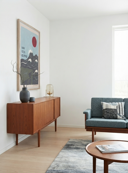 HAV OCH KLIPPØ | Minimalist Scandinavian Cliff and Ocean Art Print