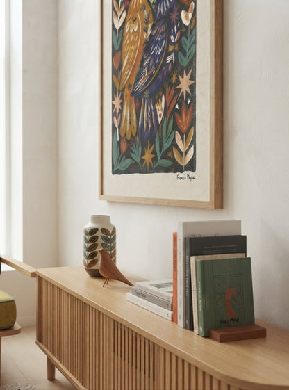 Nordic Reverie | Scandinavian Folk Art Bird Print