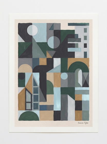 Quiet Geometry No.2 | Muted Geometric Abstract Painting Print
