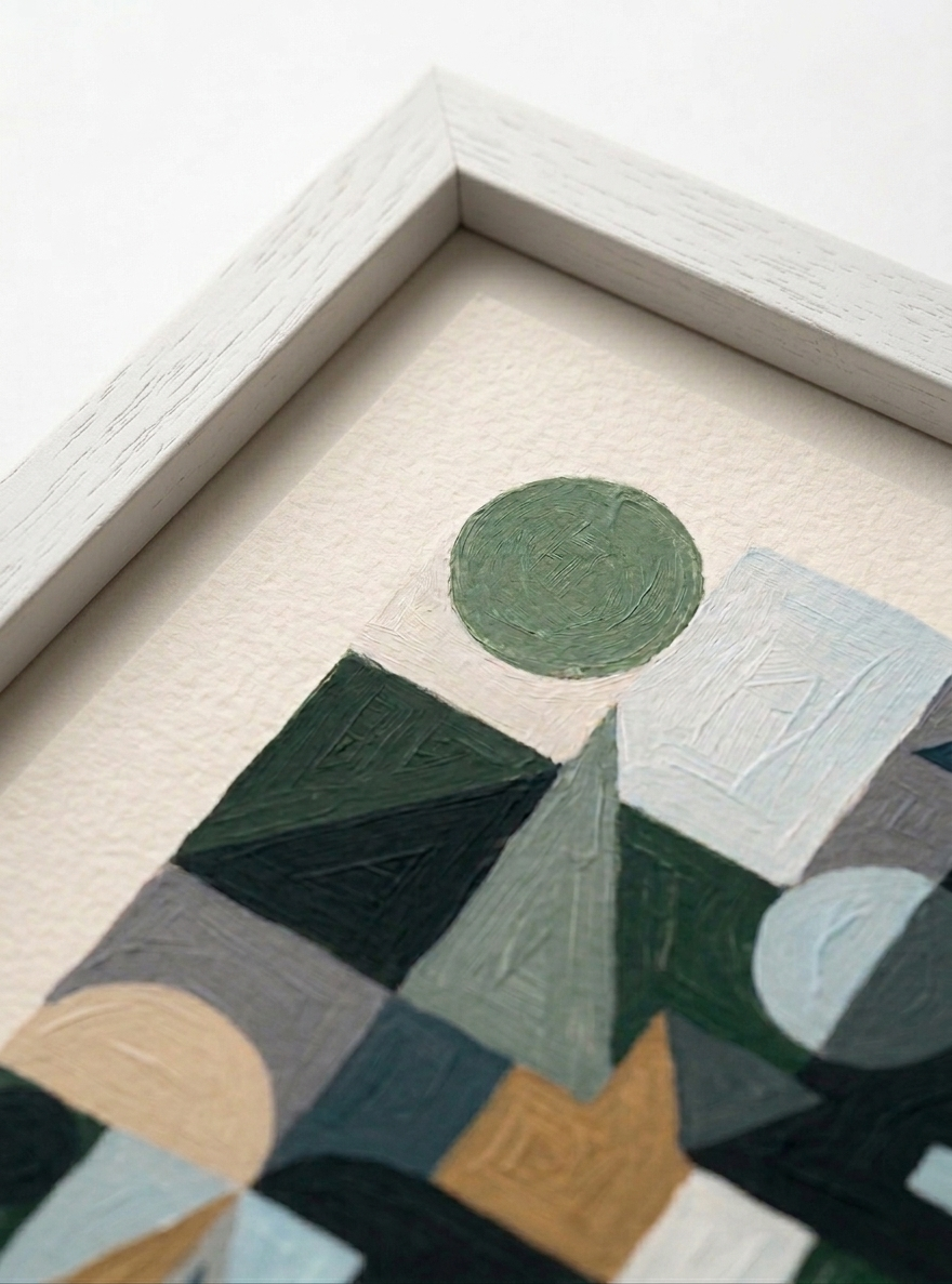 Quiet Geometry No.2 | Muted Geometric Abstract Painting Print