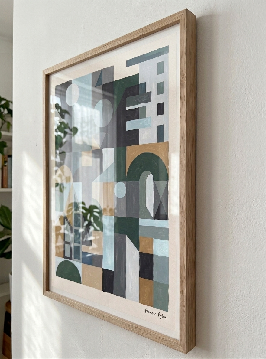 Quiet Geometry No.2 | Muted Geometric Abstract Painting Print
