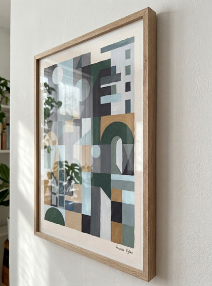 Quiet Geometry No.2 | Muted Geometric Abstract Painting Print