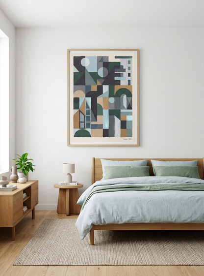 Quiet Geometry No.2 | Muted Geometric Abstract Painting Print