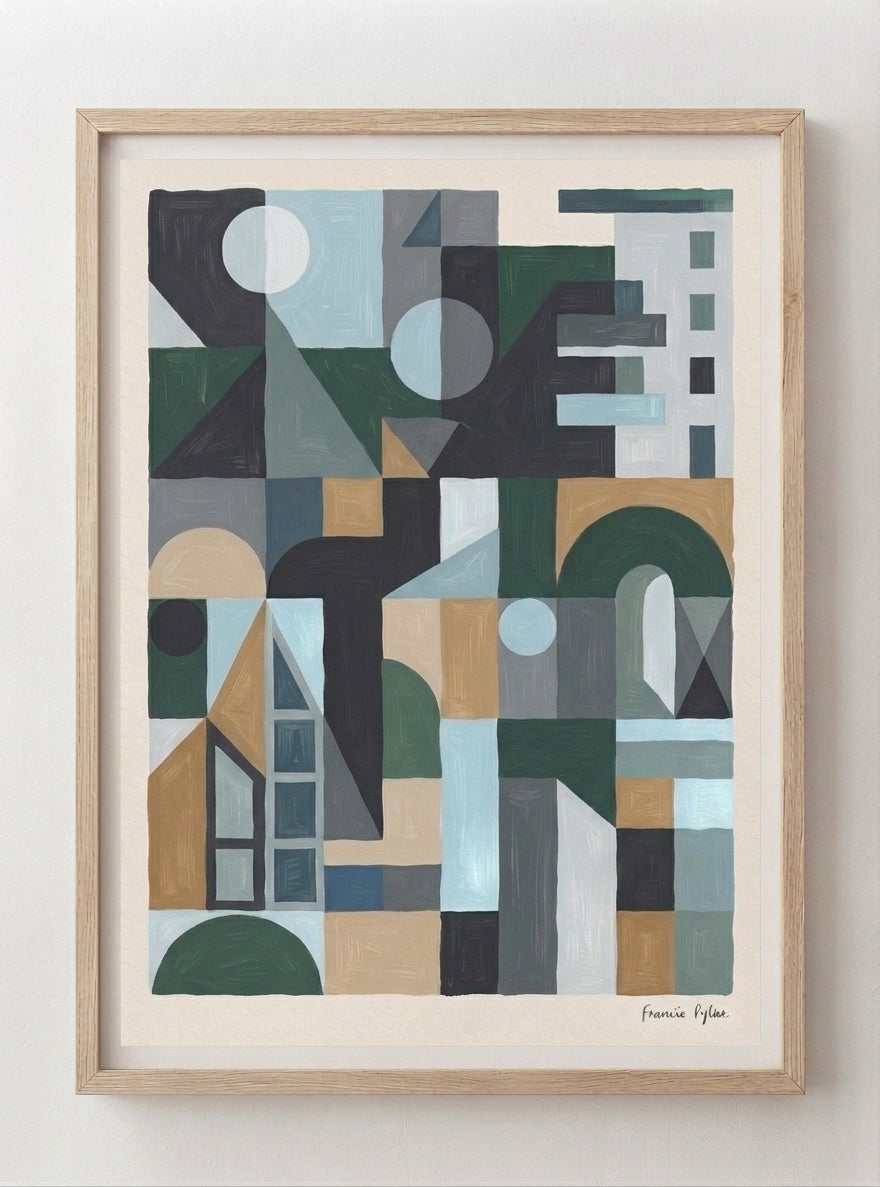 Quiet Geometry No.2 | Muted Geometric Abstract Painting Print