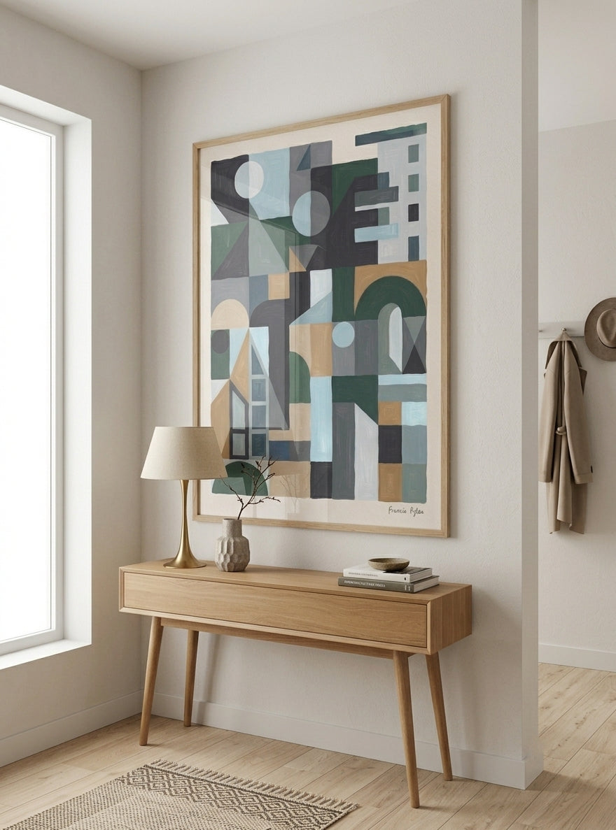 Quiet Geometry No.2 | Muted Geometric Abstract Painting Print