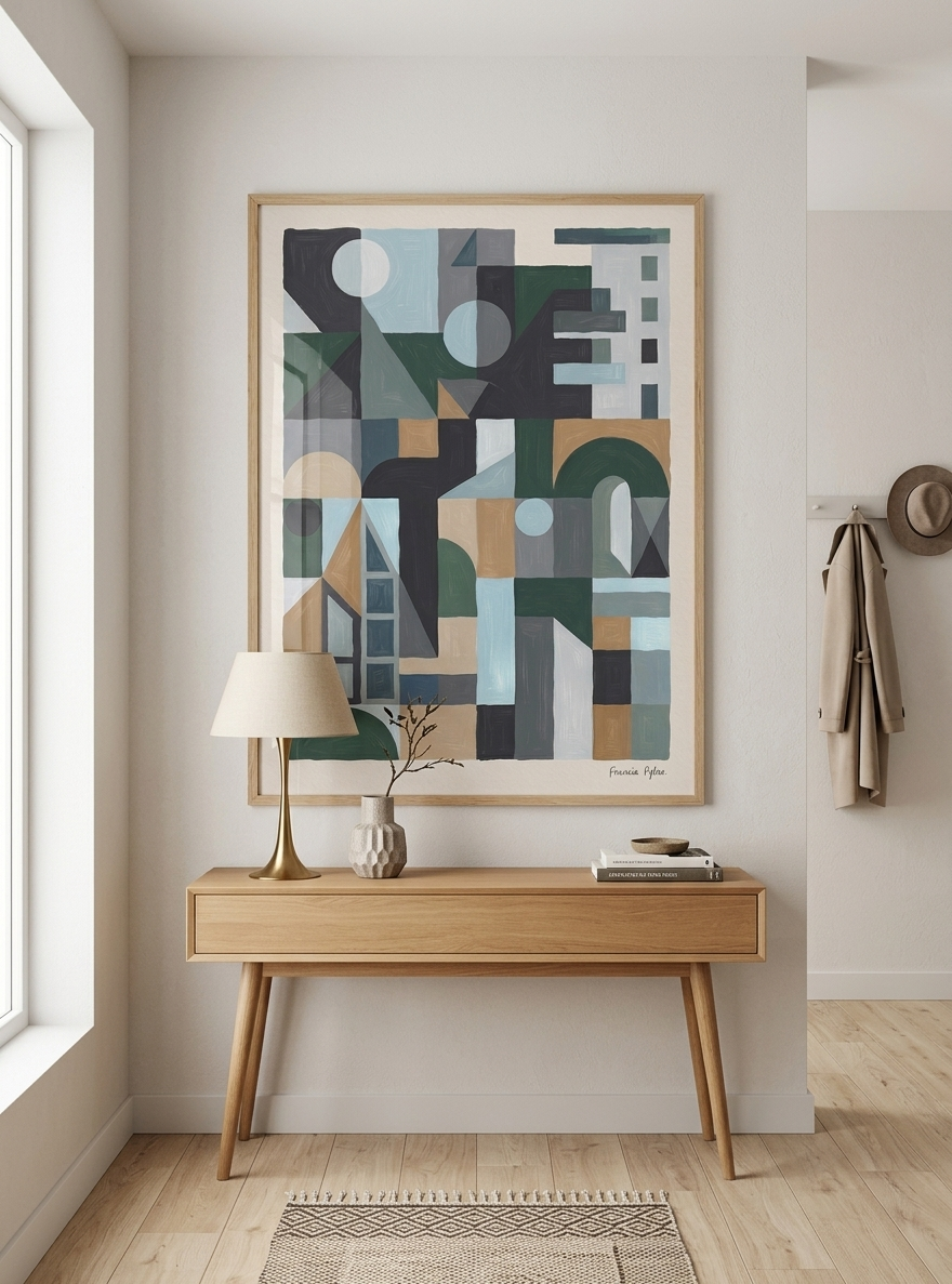 Quiet Geometry No.2 | Muted Geometric Abstract Painting Print