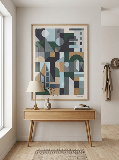 Quiet Geometry No.2 | Muted Geometric Abstract Painting Print