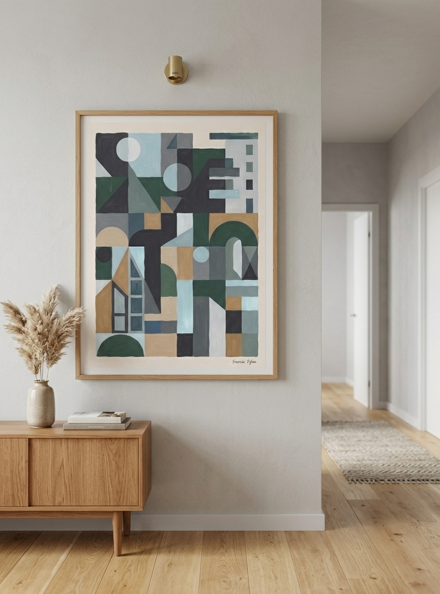 Quiet Geometry No.2 | Muted Geometric Abstract Painting Print