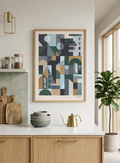 Quiet Geometry No.2 | Muted Geometric Abstract Painting Print