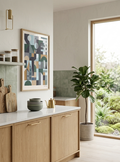 Quiet Geometry No.2 | Muted Geometric Abstract Painting Print