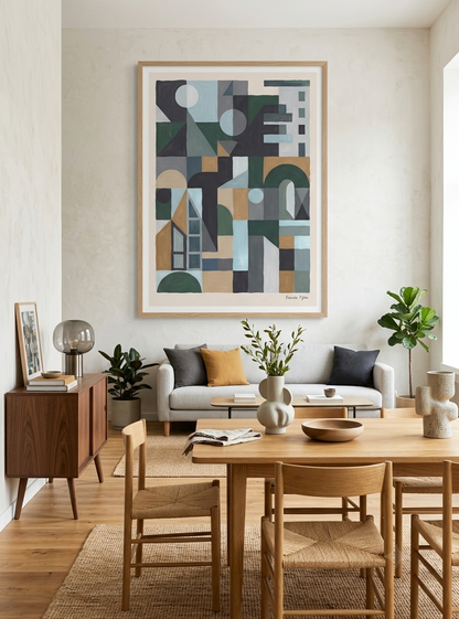 Quiet Geometry No.2 | Muted Geometric Abstract Painting Print