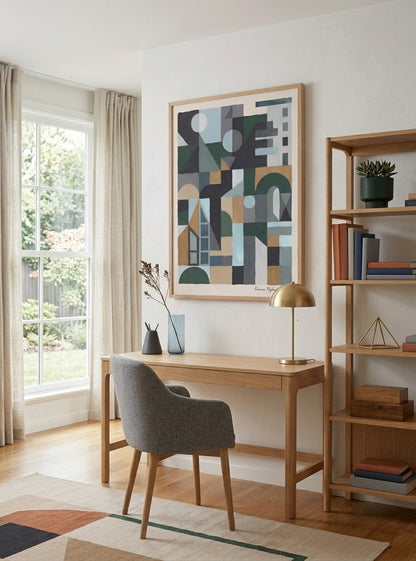 Quiet Geometry No.2 | Muted Geometric Abstract Painting Print