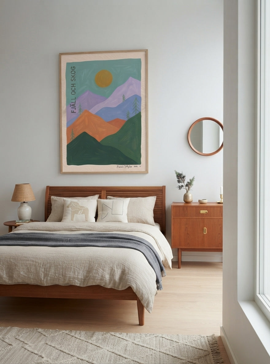FJALL OCH SKOG | Nordic Minimalist Mountain Wall Art Print
