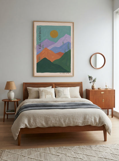 FJALL OCH SKOG | Nordic Minimalist Mountain Wall Art Print