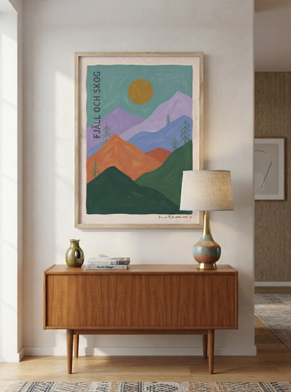 FJALL OCH SKOG | Nordic Minimalist Mountain Wall Art Print
