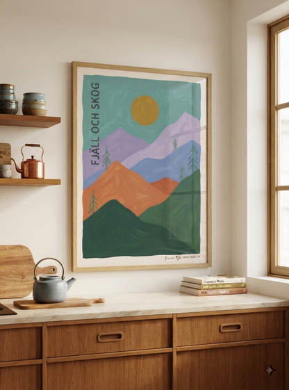 FJALL OCH SKOG | Nordic Minimalist Mountain Wall Art Print