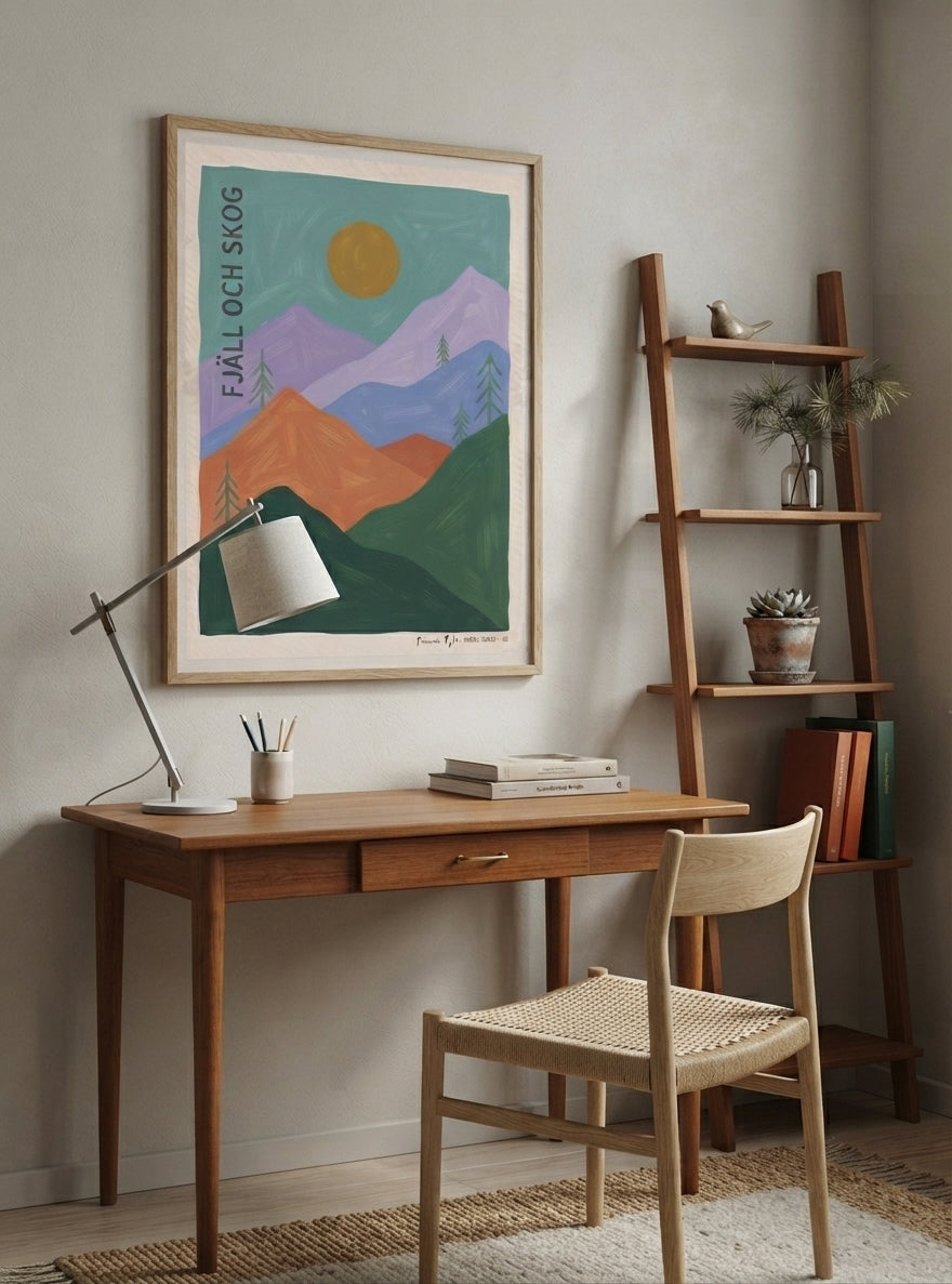 FJALL OCH SKOG | Nordic Minimalist Mountain Wall Art Print