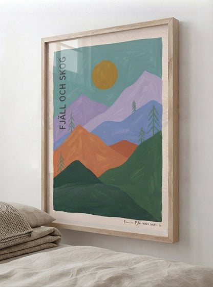 FJALL OCH SKOG | Nordic Minimalist Mountain Wall Art Print