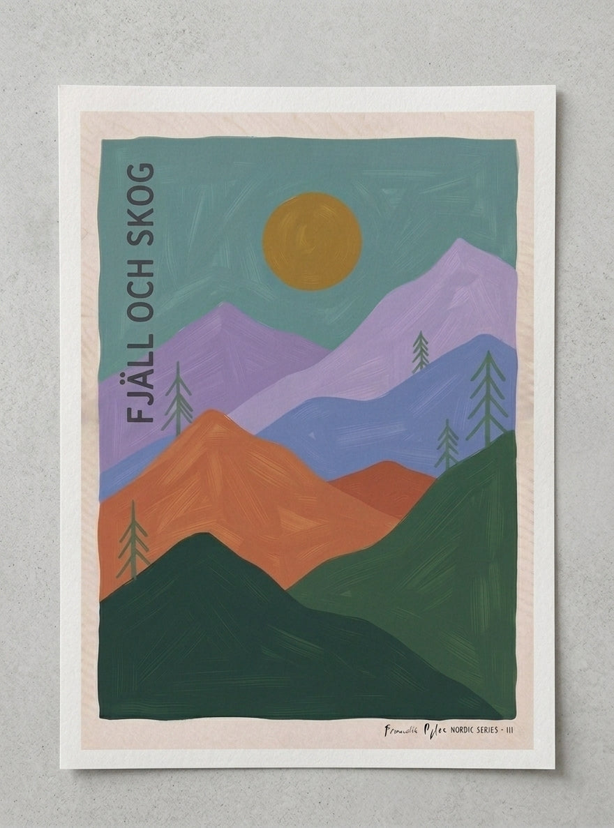 FJALL OCH SKOG | Nordic Minimalist Mountain Wall Art Print