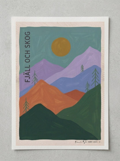 FJALL OCH SKOG | Nordic Minimalist Mountain Wall Art Print