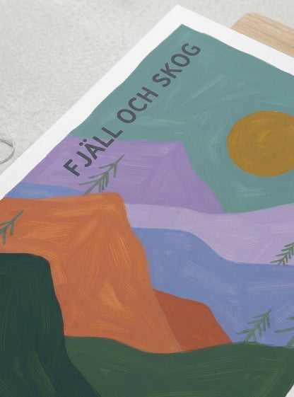 FJALL OCH SKOG | Nordic Minimalist Mountain Wall Art Print