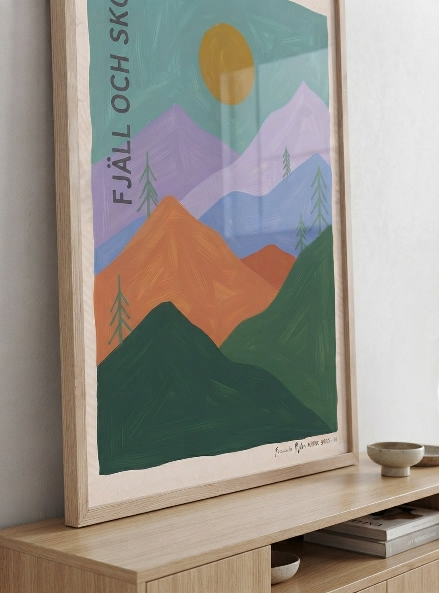 FJALL OCH SKOG | Nordic Minimalist Mountain Wall Art Print