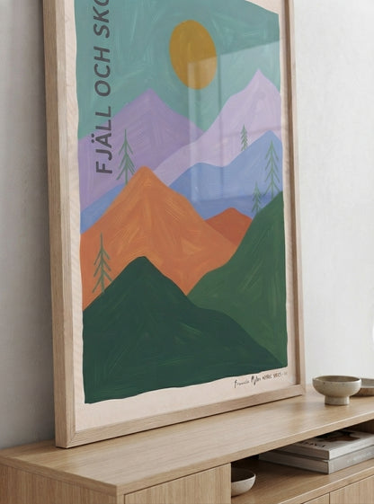 FJALL OCH SKOG | Nordic Minimalist Mountain Wall Art Print